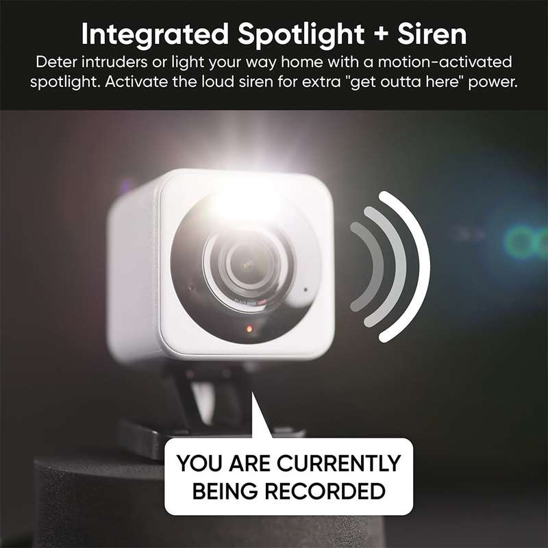 Wyze Cam v4 - 2.5K QHD Resolution / Bluetooth 5.2 / 2-Way Audio / Spotlight (Grey)