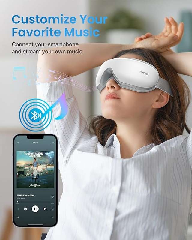 RENPHO Eyeris 1 Eye Massager - Eye Mask with Heater and Bluetooth Music