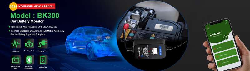 KONNWEI BK300 Battery Monitor 6V 12V 24V Electrical System Tester With BKmonitor Mobile App