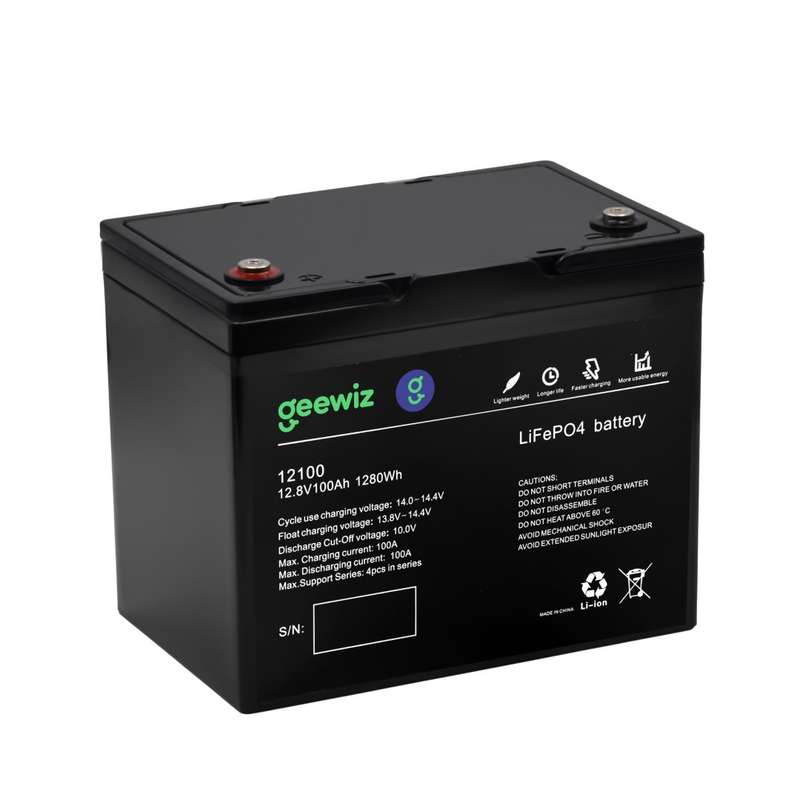 GeeWiz 12V 100Ah Lithium Ion LiFePO4 1.2KWh 4000 Cycle Battery (FIRST LIFE CELLS) - 2 Year Unlimi...