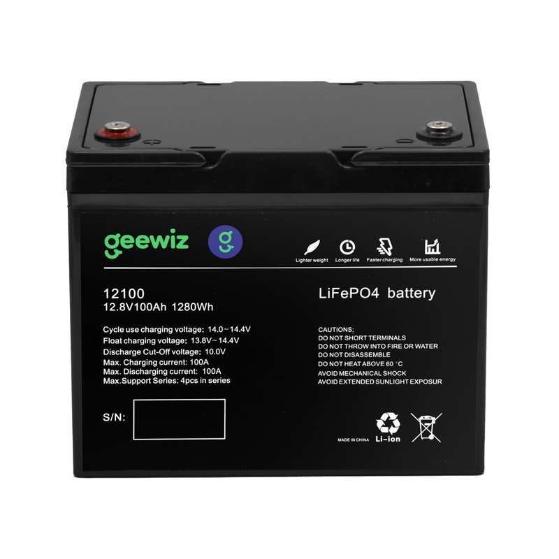 GeeWiz 12V 100Ah Lithium Ion LiFePO4 1.2KWh 4000 Cycle Battery (FIRST LIFE CELLS) - 2 Year Unlimi...
