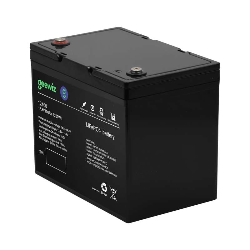 GeeWiz 12V 100Ah Lithium Ion LiFePO4 1.2KWh 4000 Cycle Battery (FIRST LIFE CELLS) - 2 Year Unlimi...