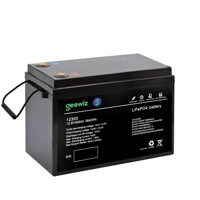 GeeWiz 12V 300Ah Lithium Ion LiFePO4 3.6KWh 4000 Cycle Battery (FIRST LIFE CELLS) - 2 Year Unlimi...