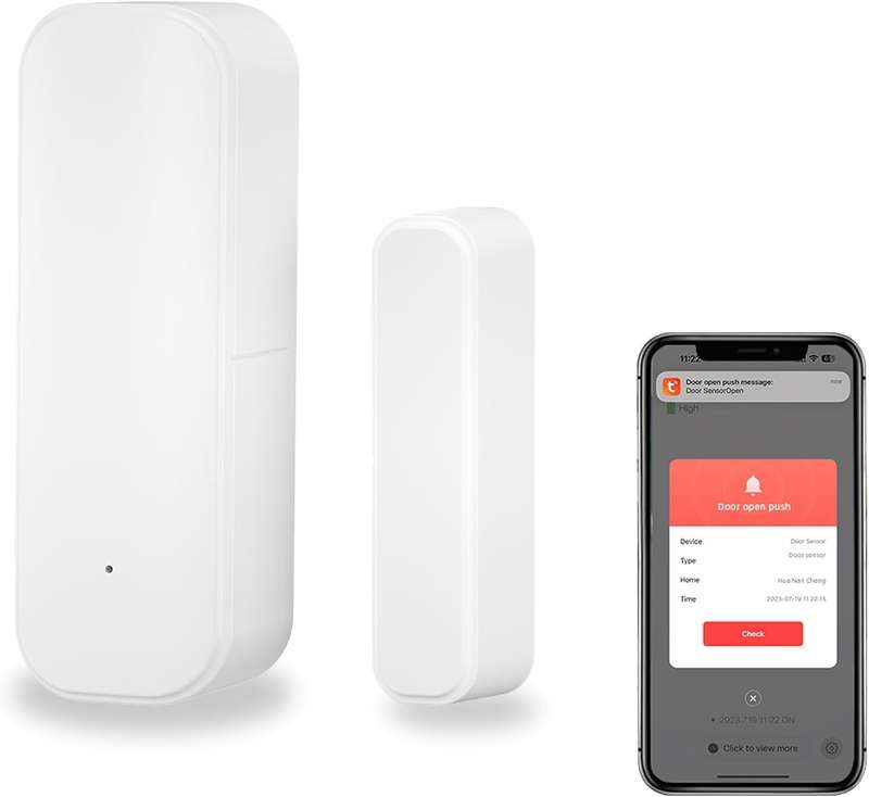 Tuya Smart Wi-Fi Door & Window Sensor - Remote Alerts & Works with Alexa/Google Home (White)