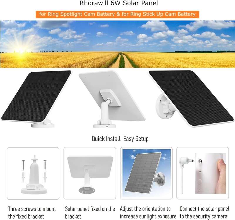 6W Solar Panel for Ring Camera