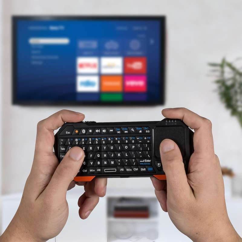 Fosmon Mini Bluetooth Keyboard (QWERTY Keypad)- Wireless Portable with Touchpad- Compatible with ...