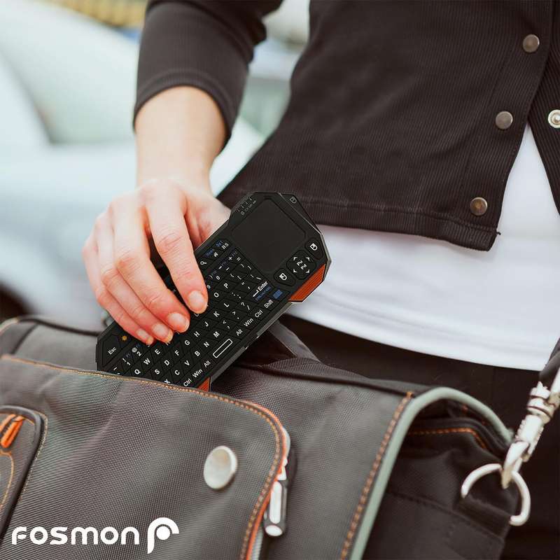 Fosmon Mini Bluetooth Keyboard (QWERTY Keypad)- Wireless Portable with Touchpad- Compatible with ...