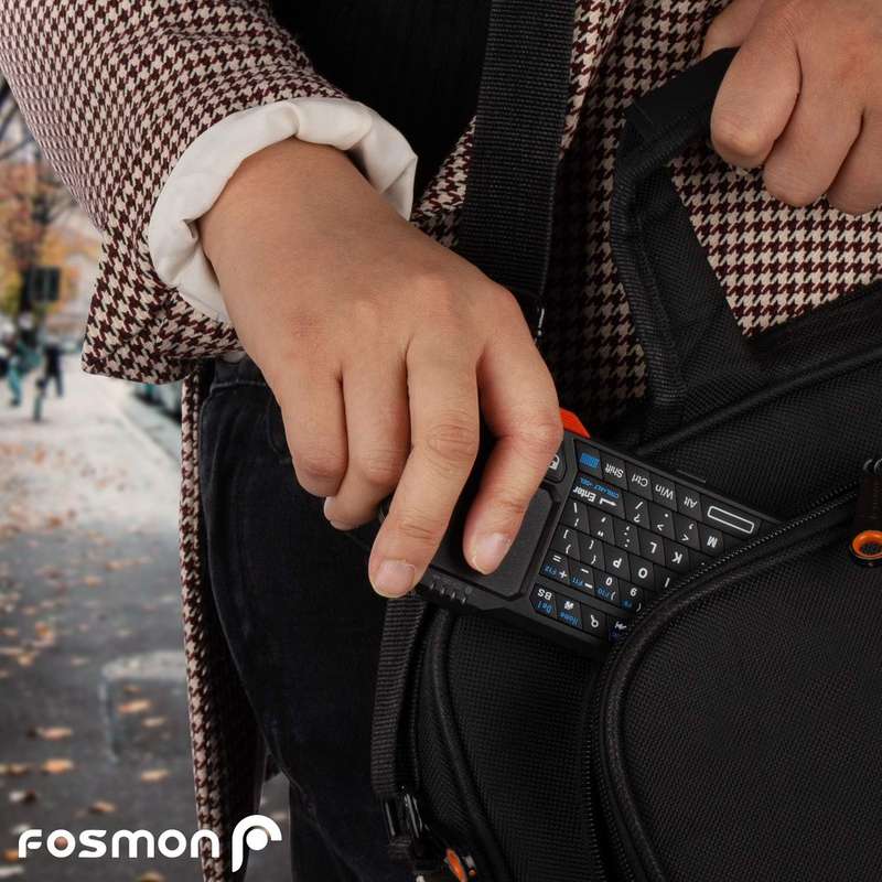 Fosmon Mini Bluetooth Keyboard (QWERTY Keypad)- Wireless Portable with Touchpad- Compatible with ...
