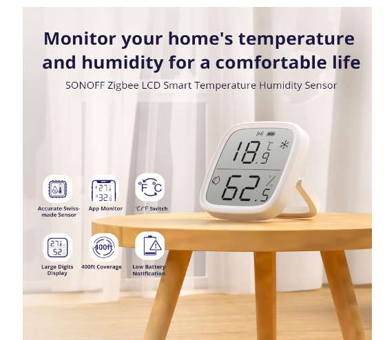 Sonoff SNZB-02D Zigbee LCD Smart Temperature Humidity Sensor