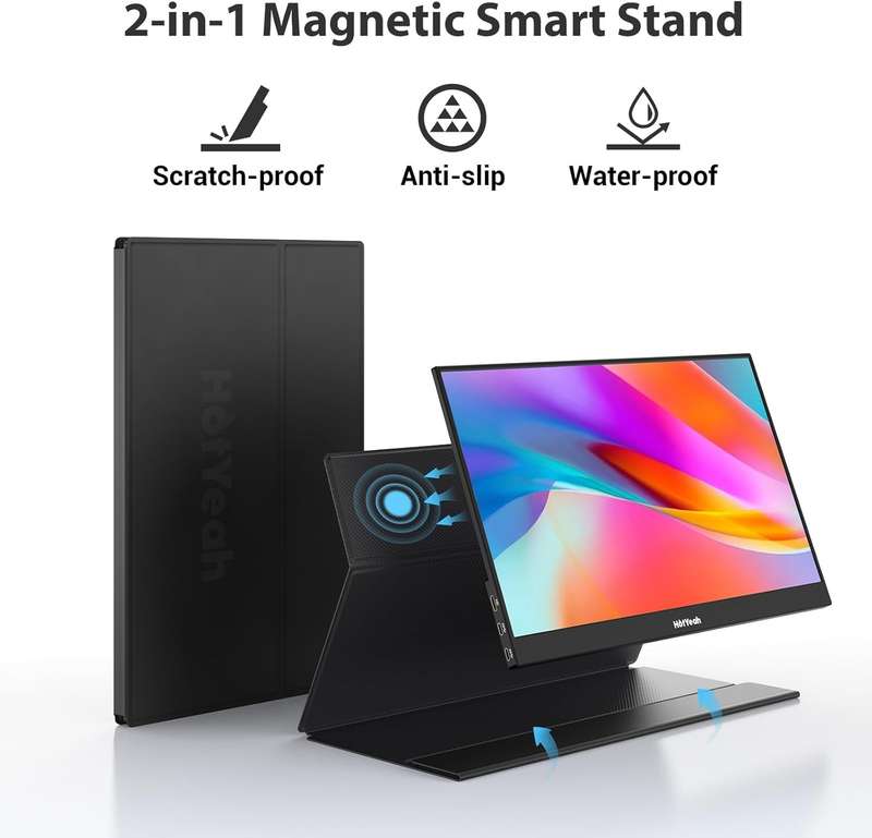 HotYeah 16.1" Portable 1080P FHD Monitor with USB-C & HDMI | HDR IPS Gaming Display | Includes Sm...