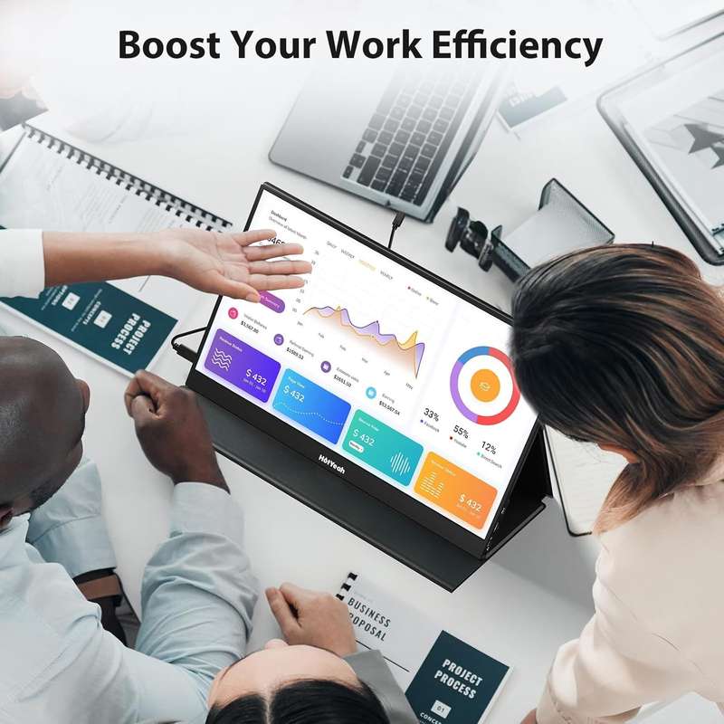 HotYeah 16.1" Portable 1080P FHD Monitor with USB-C & HDMI | HDR IPS Gaming Display | Includes Sm...