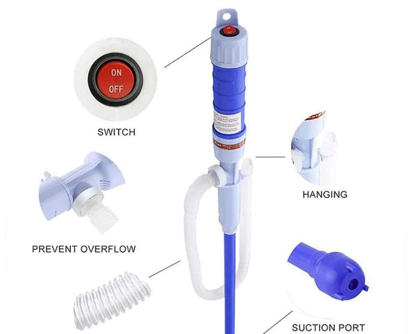 Portable Electric Oil Pump & Siphon - Battery-Powered- Non-Rechargeable