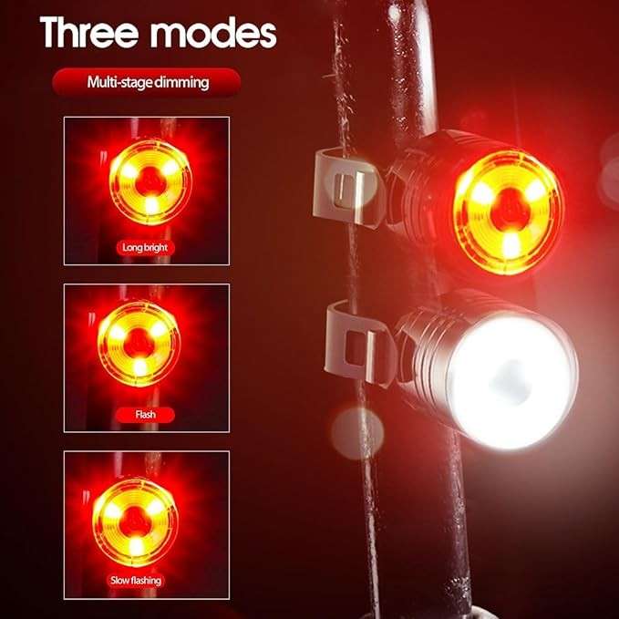 LED Tail Light Set- Sleek - Adjustable and Reliable for Bikes and Scooters - Red and White Set