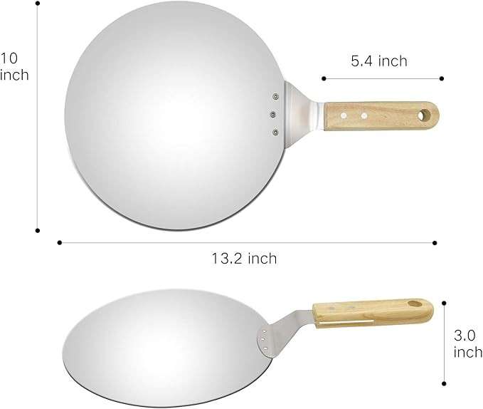 Ultimate 10-Inch Stainless Steel Pizza Paddle: Versatile- Professional-Grade Spatula for Effortle...