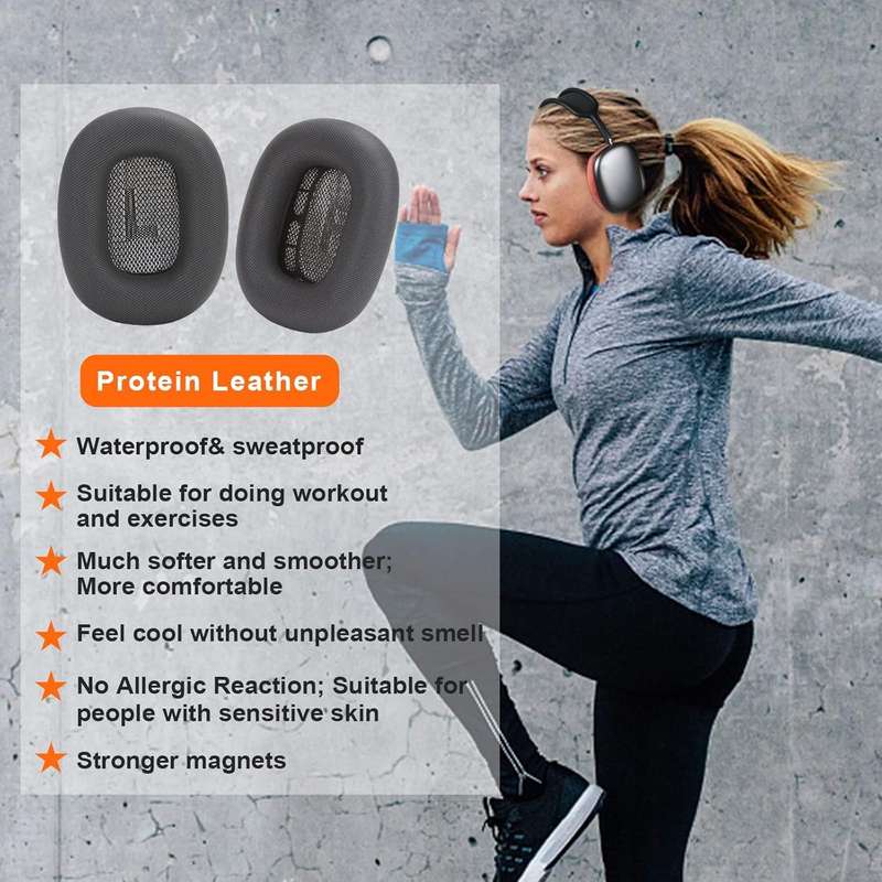 Replacement Ear Cushions for AirPods Max: Comfort-Enhancing Protein Leather & Memory Foam Earpads...