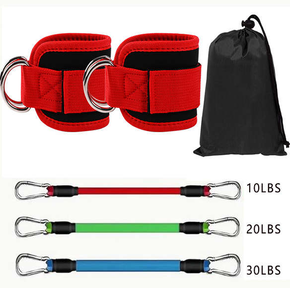Set of 2 Comfortable Ankle Straps for Cable Machines Versatile Fitness Cuffs for Home & Gym Worko...