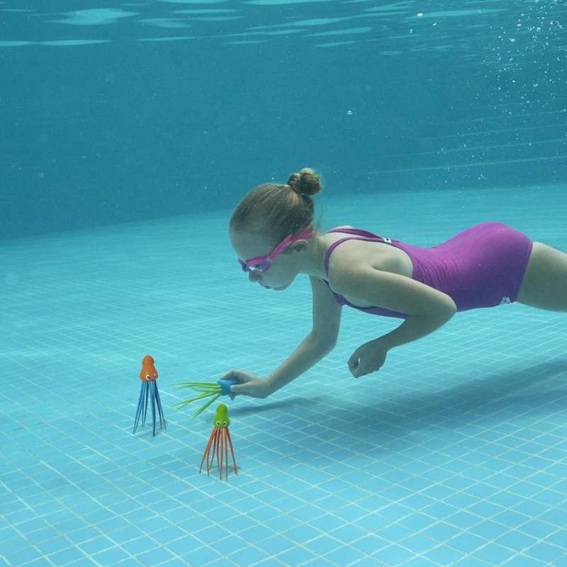 Squid Diving Pool Toy - Set of 3 for Kids - Fun Underwater Swimming Games