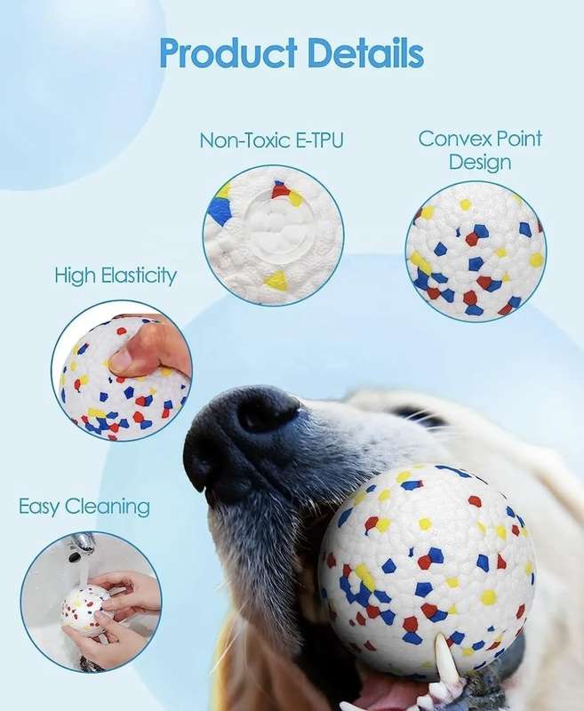 Doggie Tooth Cleaning Ball - Interactive Chew Toy for Healthy Teeth and Gums - 2 Pack