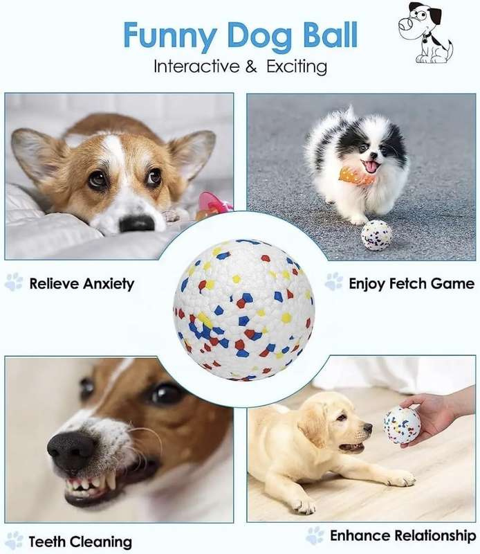 Doggie Tooth Cleaning Ball - Interactive Chew Toy for Healthy Teeth and Gums - 2 Pack