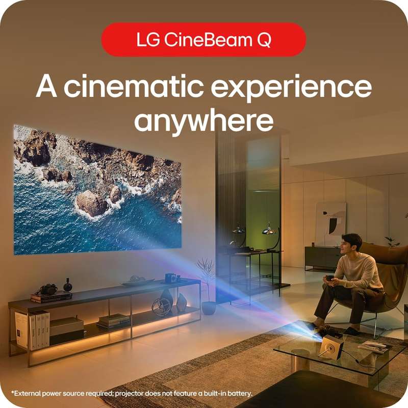 LG CineBeam Q 4K Smart Portable Projector - Auto Screen Adjustment- 4K UHD- WebOS Streaming- RGB ...
