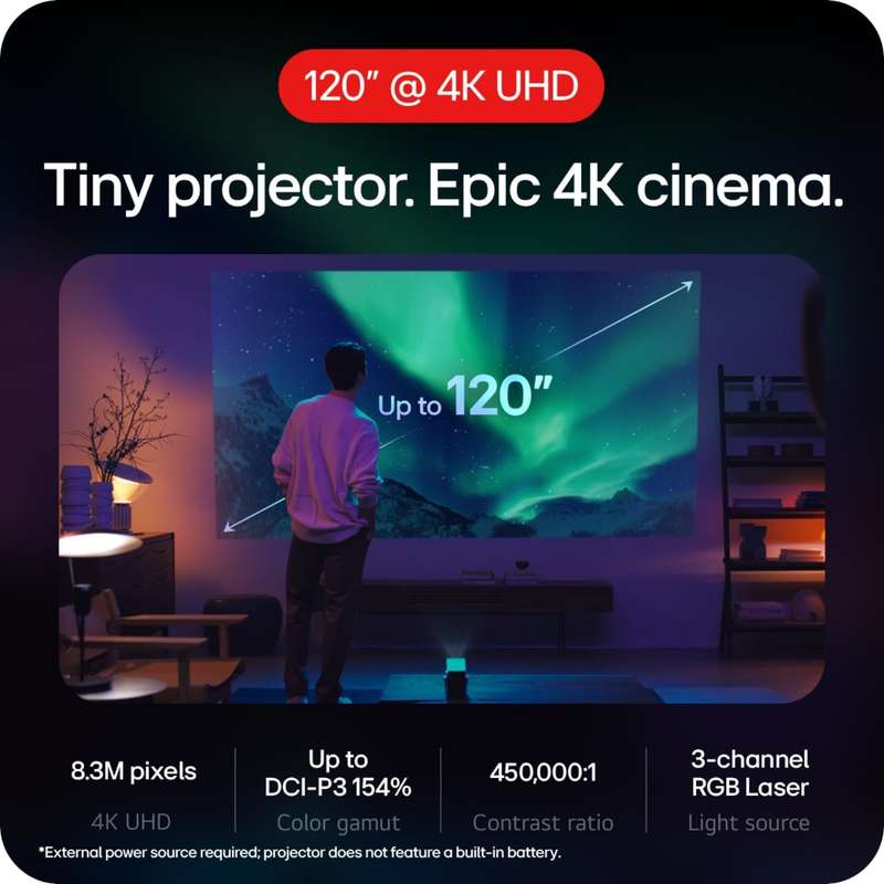 LG CineBeam Q 4K Smart Portable Projector - Auto Screen Adjustment- 4K UHD- WebOS Streaming- RGB ...