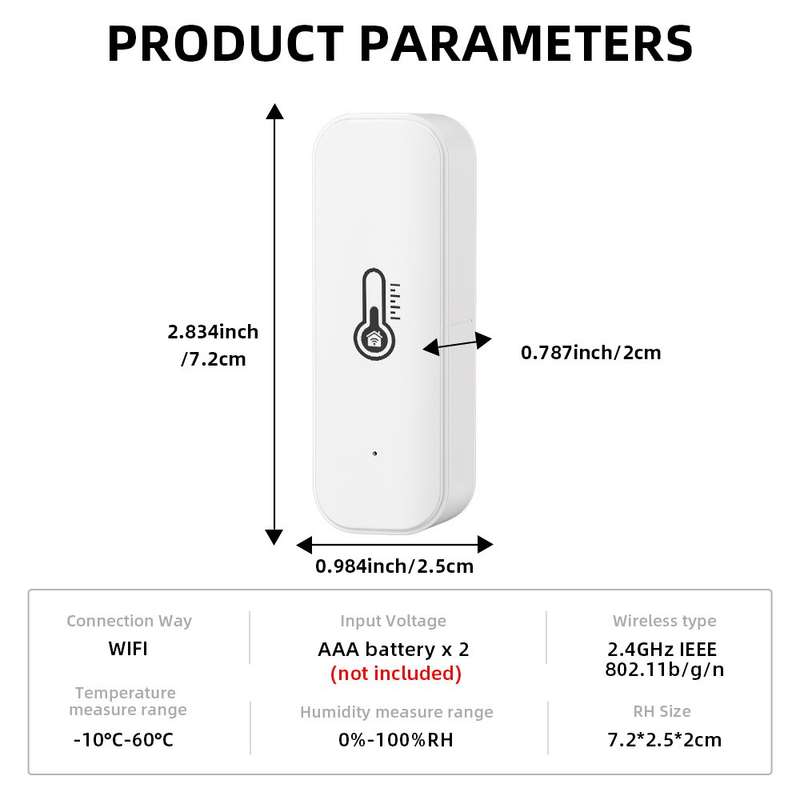 Tuya Smart Wi-Fi Sensor (Temperature & Humidity) - Smart Home Climate Sensor (Hygrometer Thermome...