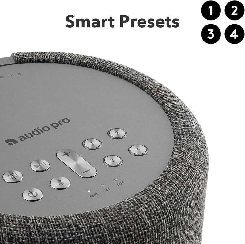 Audio Pro A10 MKII Wireless Multiroom Speaker- WiiM Edition | 50W Hi-Res Audio- Wall Mountable- B...