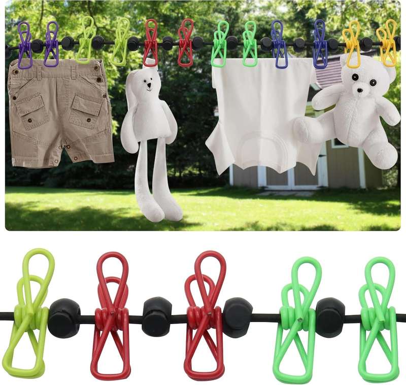 Retractable Portable Clothesline with 12 Clips - Perfect for Travel & Home Use