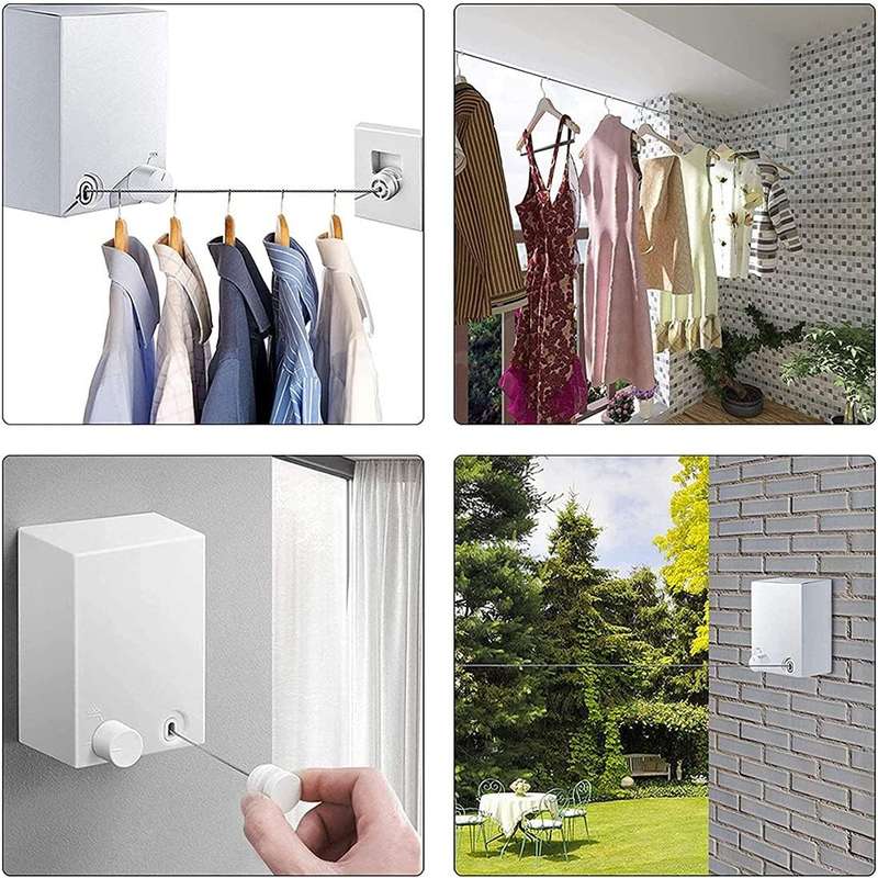 4.2m Retractable Washing Line  Space-Saving Indoor & Outdoor Clothes Drying Solution