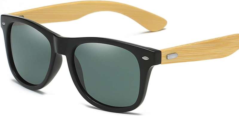 Bamboo Sunglasses  100% UVA/UVB Protection- Eco-Friendly Polarized Eyewear Silver Lens