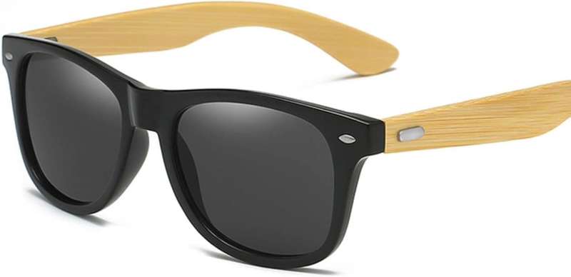 Bamboo Sunglasses  100% UVA/UVB Protection- Eco-Friendly Polarized Eyewear Silver Lens