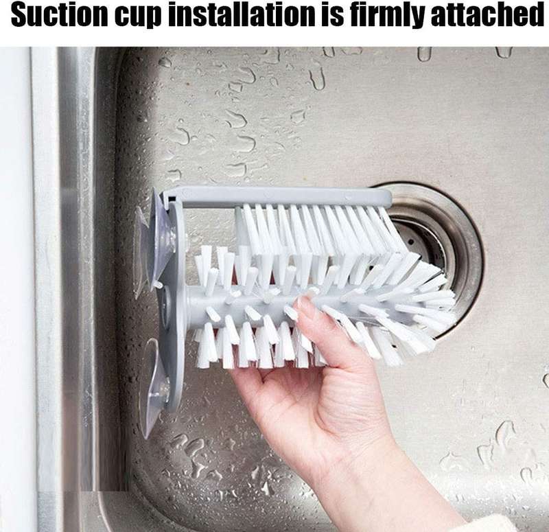 Double-Sided Bristle Brush - Glass- Cup- and Bottle Cleaner Tool for Home Use