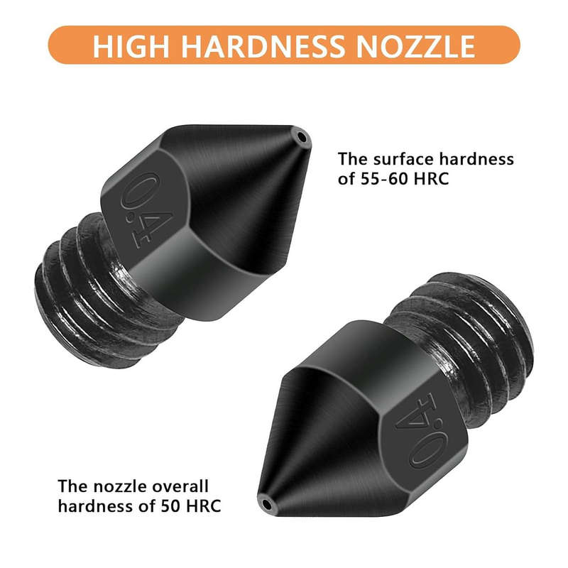 22PCS MK8 0.4mm Nozzle Set for 3D Printer Extruders - Hardened Steel- Stainless Steel- Brass - Co...