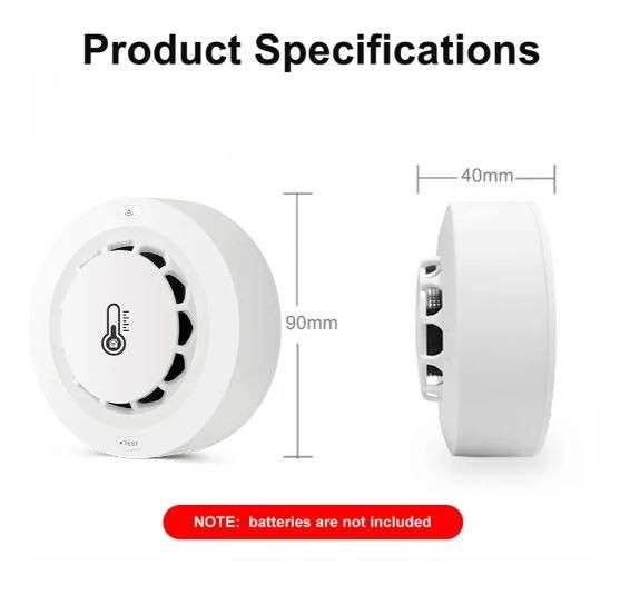 Tuya WIFI Smoke Sensor With Temperature & Humidity Monitor