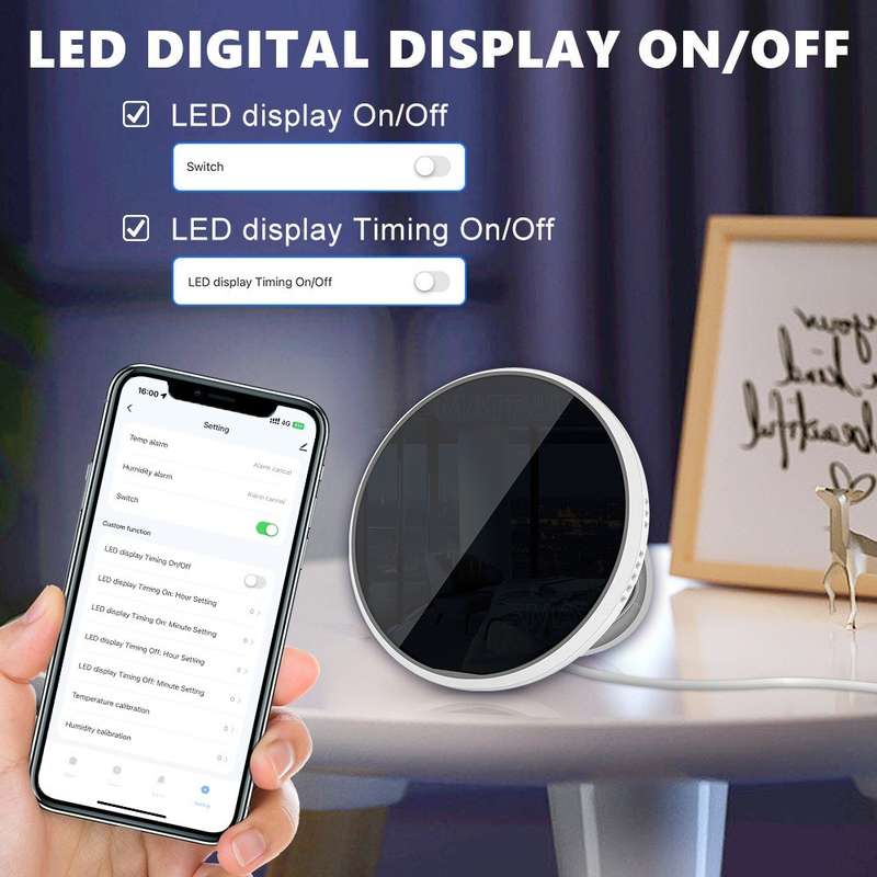 Tuya Smart Wi-Fi LED Sensor (Temperature & Humidity) - Smart Home Climate Sensor (Hygrometer Ther...