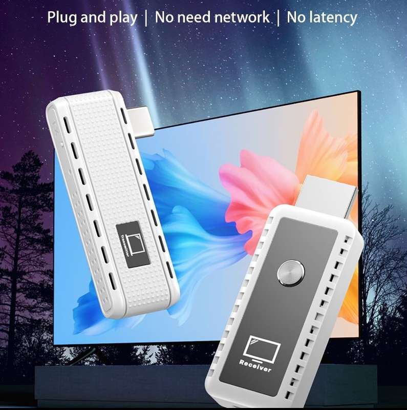30m Wireless TYPE C to HDMI Extender - PHONE TO TV - 1080p Full HD Streaming / Laptop to TV / Plu...