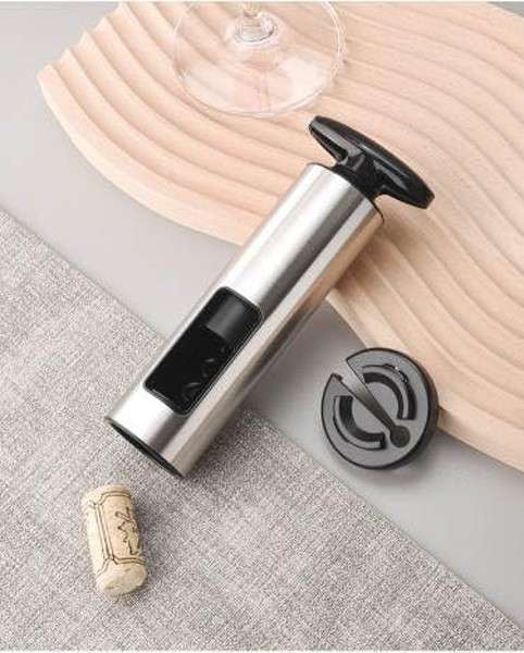 Self Pull Cork Screw Wine Opener (Stainless Steel) with paper cutter