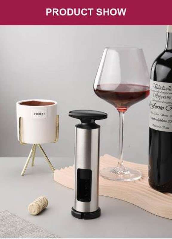 Self Pull Cork Screw Wine Opener (Stainless Steel) with paper cutter