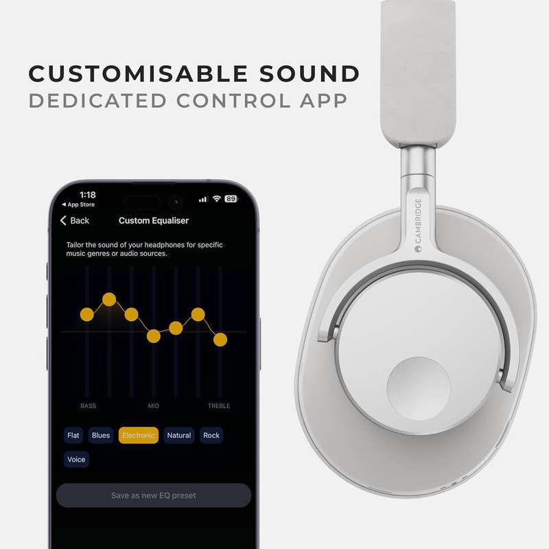 Cambridge Audio Melomania P100 Headphones  Bluetooth- Hi-Fi Sound- Active Noise Cancelling- 10...