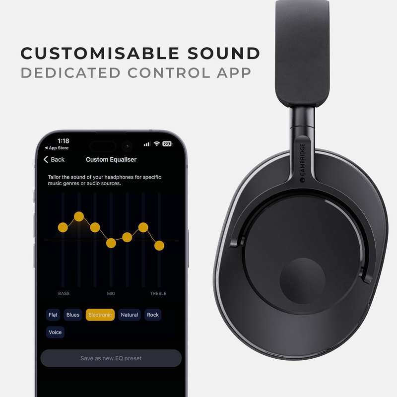 Cambridge Audio Melomania P100 Headphones  Bluetooth- Hi-Fi Sound- Active Noise Cancelling- 10...
