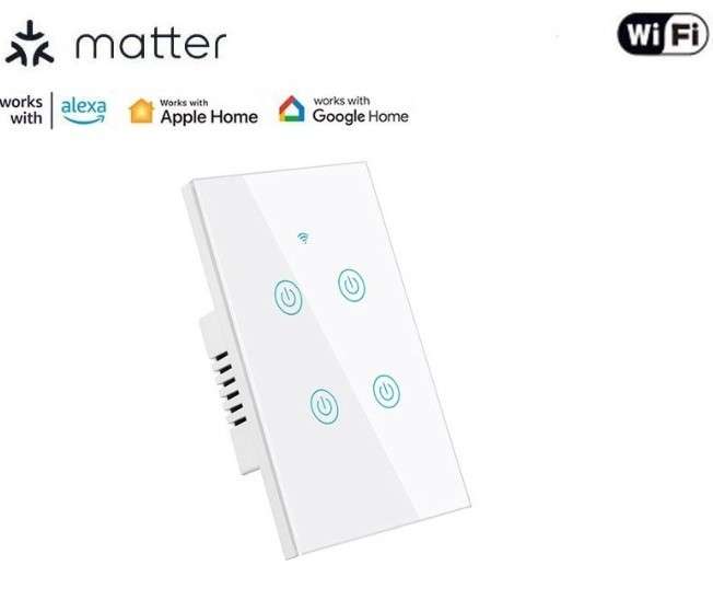 Apple Homekit Compatible Smart Switch - Wifi(No Neutral Required) 4 Gang