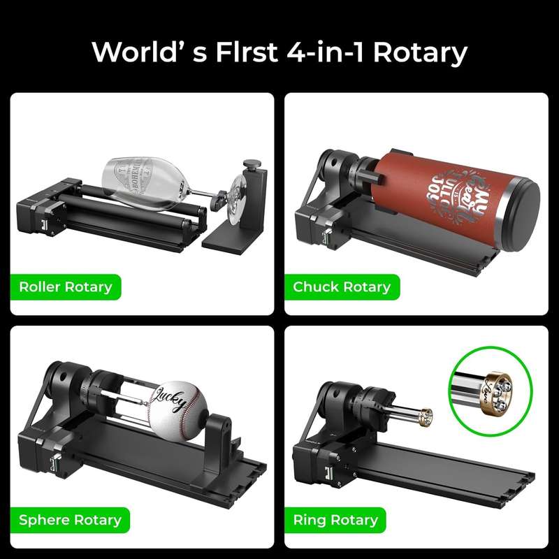 xTool RA2 Pro Rotary Attachment for xTool S1- F1- P2- M1 Ultra- & Most Laser Engravers  Engrav...