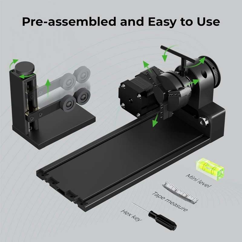 xTool RA2 Pro Rotary Attachment for xTool S1- F1- P2- M1 Ultra- & Most Laser Engravers  Engrav...