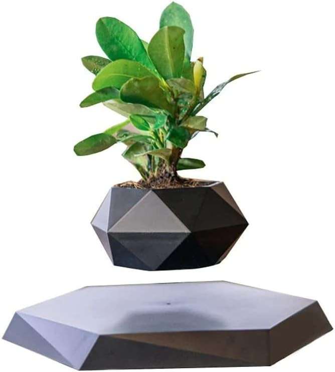 Magnetic Floating Levitating Pot Plant  Rotating Air Bonsai Planter- 360° Levitating Planter-...