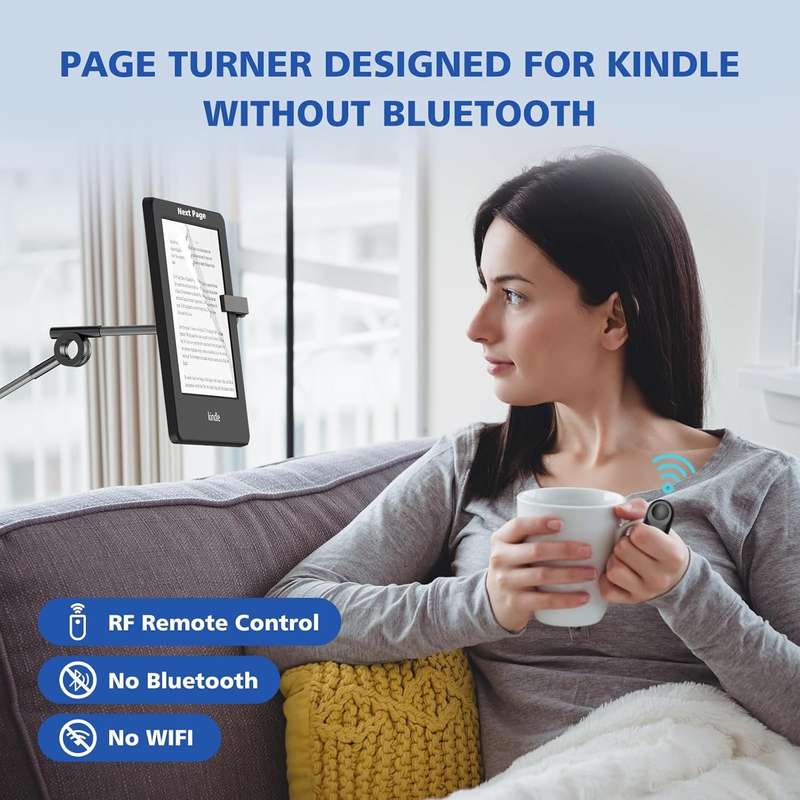 RF Remote Control Page Turner for Kindle Paperwhite White