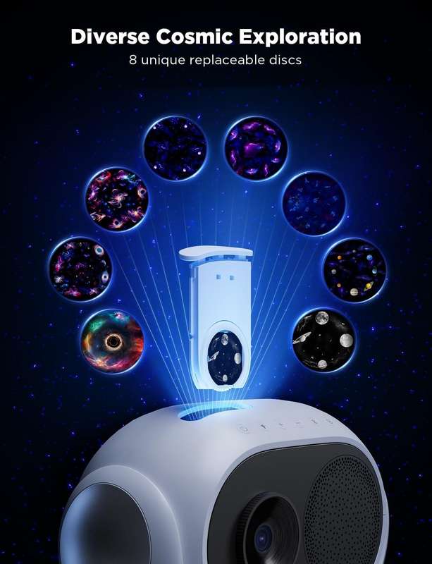 Govee Star Projector - 8 Discs- 38 Scene Modes- Bluetooth Speaker- 21 White Noises- Smart Control