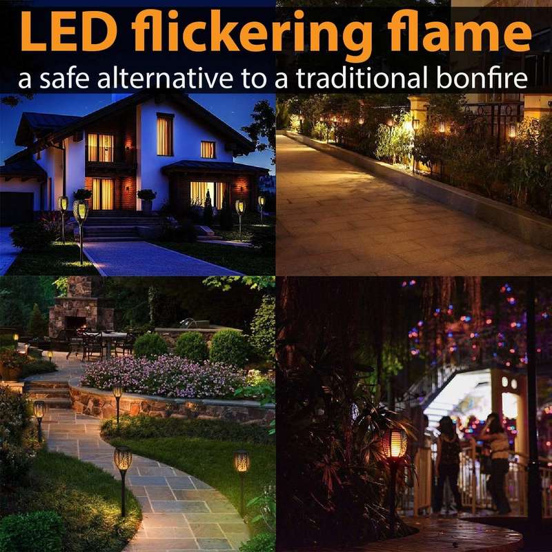Garden Flame Light with 12 LEDs - Flickering Torch Effect for Outdoor Decor