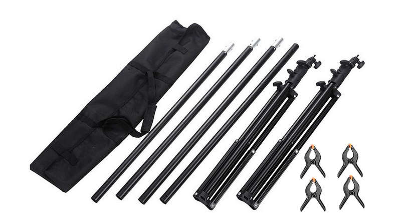 2.6x3m Photography Backdrop Stand Kit  Portable- Sturdy- and Easy Setup