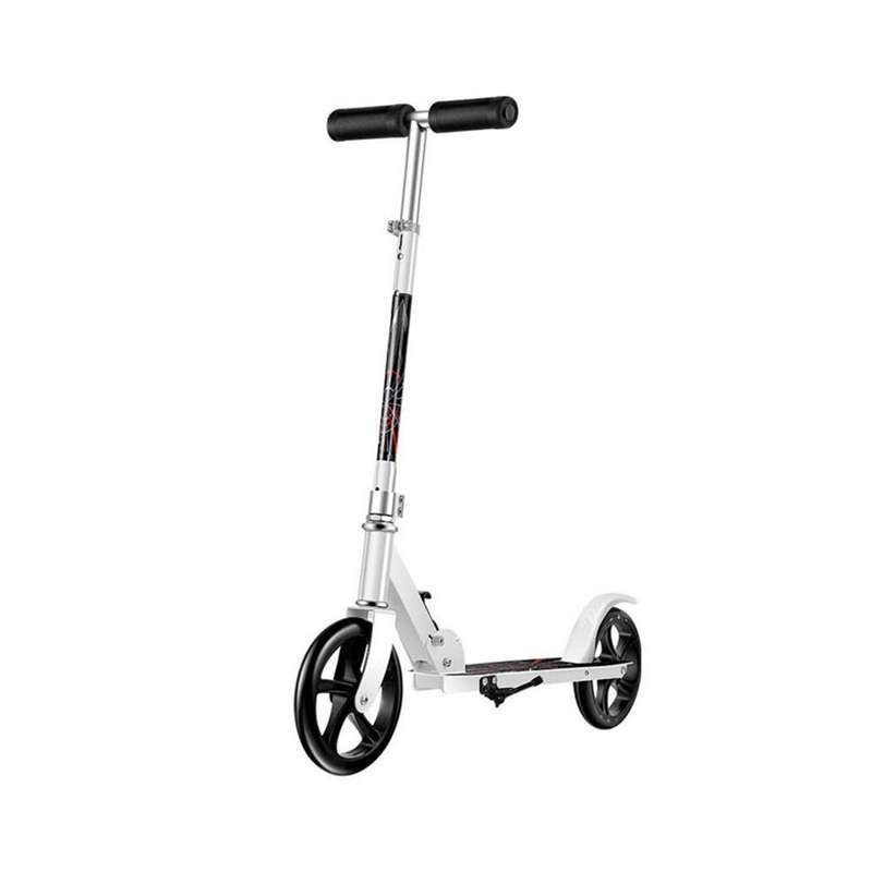 Foldable Aluminum Scooter with Adjustable Handlebar & PU Wheels Black