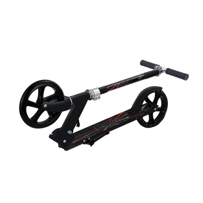 Foldable Aluminum Scooter with Adjustable Handlebar & PU Wheels Black